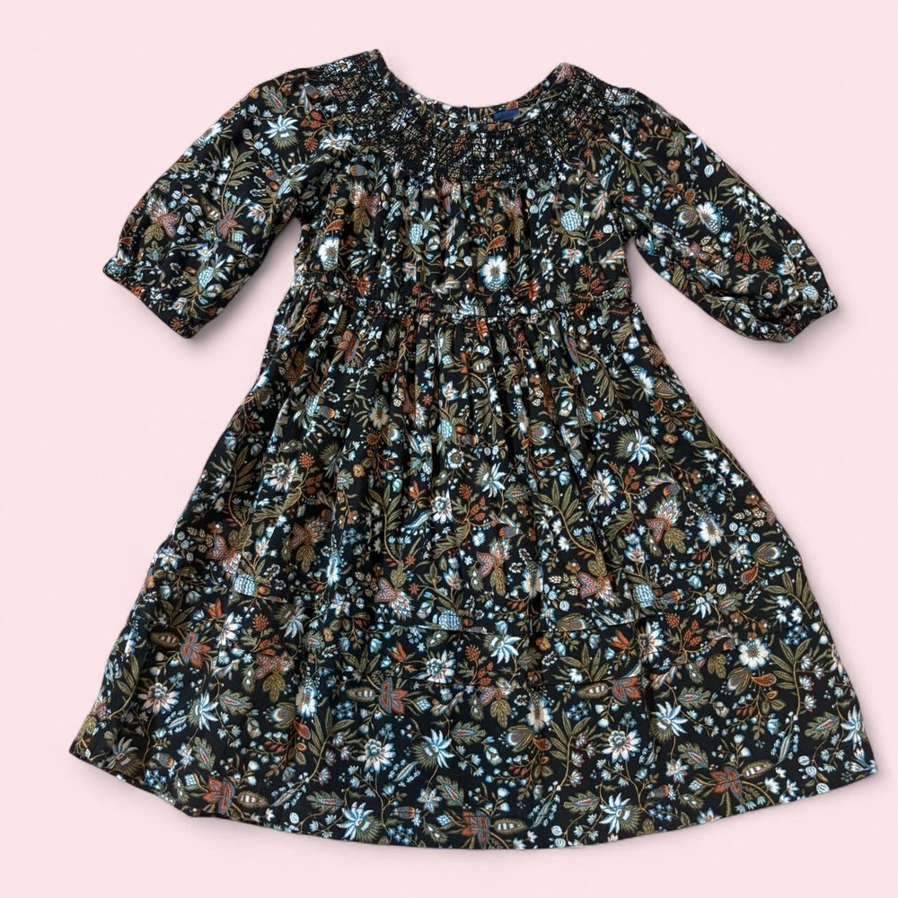 Old Navy Black Floral Fall Dress Size 18-24M